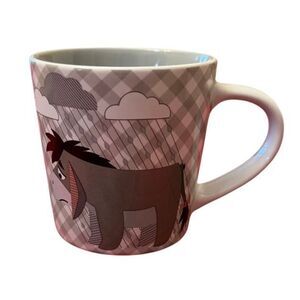 Winnie the Pooh Eeyore Gray & White Checkered Coffee Mug 8 oz Disney Store 2018